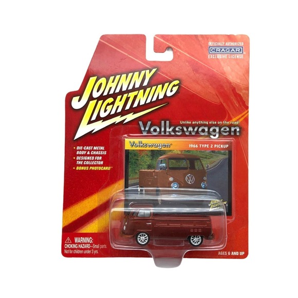 Johnny Lightning 1966 '66 Volkswagen VW Type 2 Pickup Truck Brown Diecast 1/64